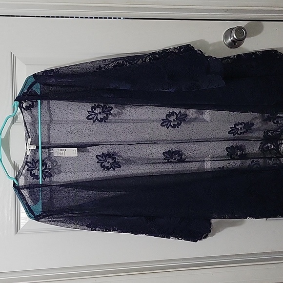 Maurices Sweaters - NWT Maurices Floral Lace Dark Blue Kinomo